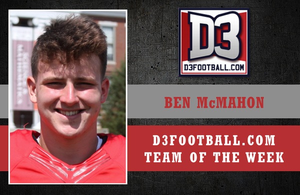 Ben McMahon Named to D3football.com Team of the Week