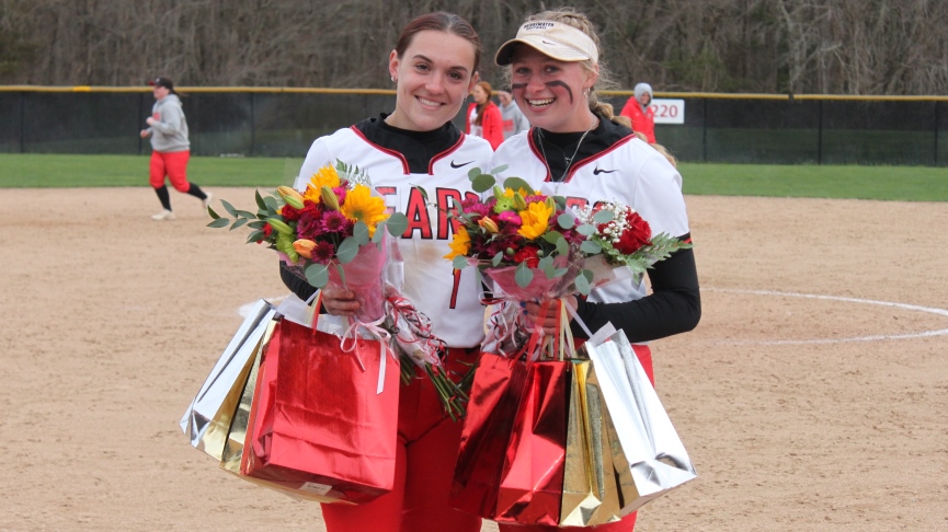 Softball Drops Pair of MASCAC Games to Worcester on Senior Day