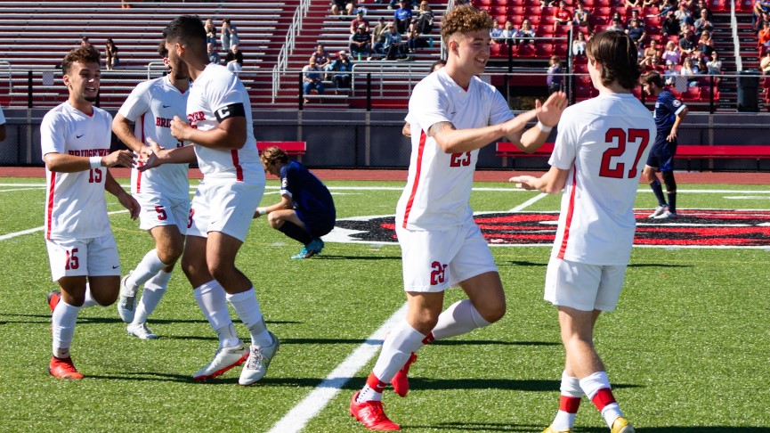 Nelson's Four Goal Performance Lifts Men's Soccer to 4-2 Win Over Westfield