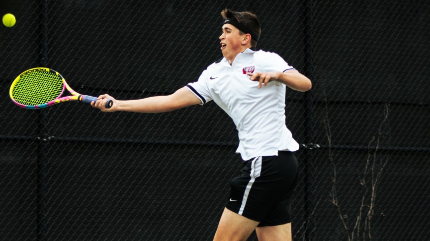 Men's Tennis Captures LEC Regular Season Title Outright with 5-4 Win Over UMass Boston